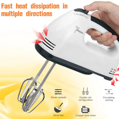 7-Speed Electric Hand Mixer – Multifunction Kitchen Egg Beater & Dough Mixer